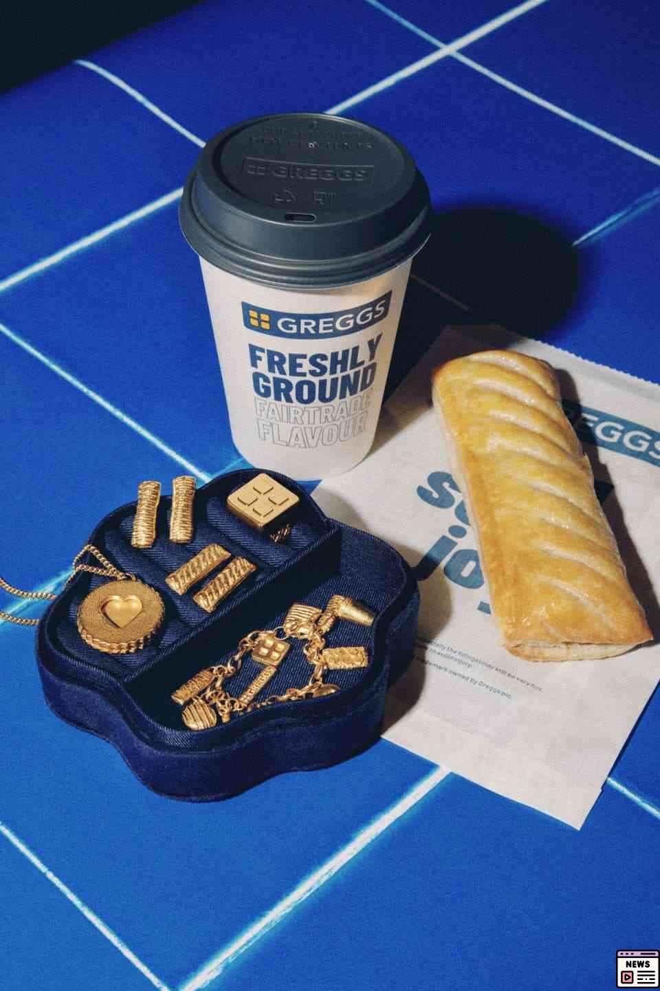 Greggs Dazzles with Jewelry: 22-Carat Gold Sausage Roll Earrings!