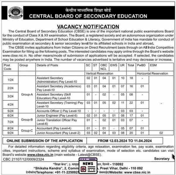 Unlock Your Future: CBSE Recruitment Results 2024 for Assistant Secretary and More Now Live!