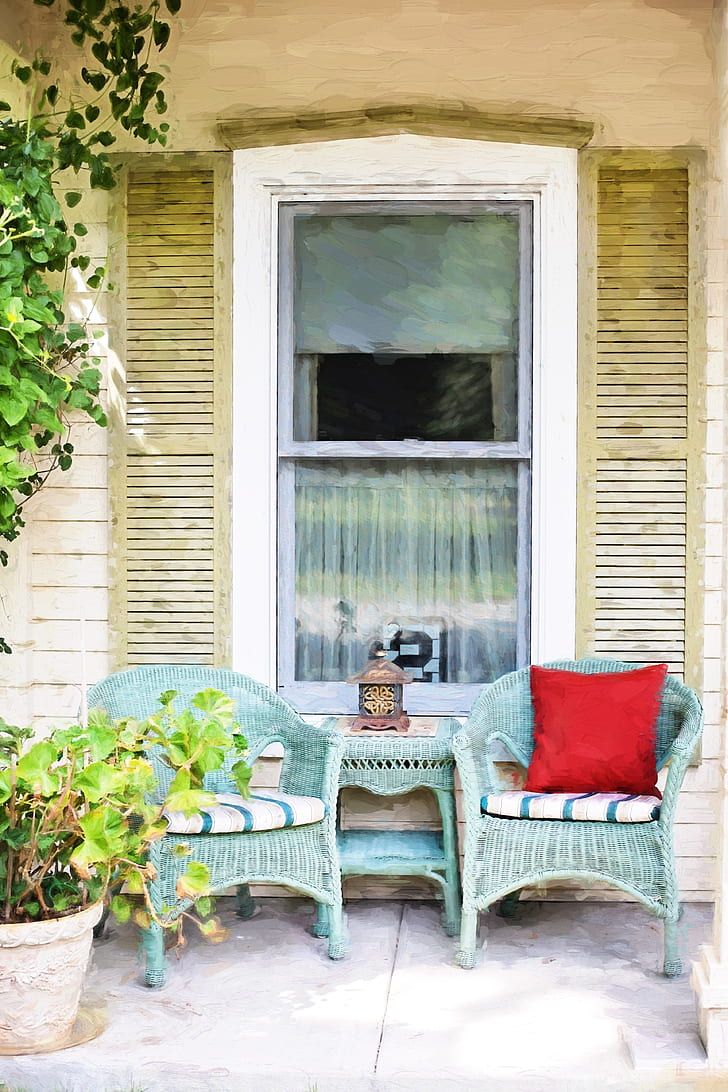 Cozy Front Porches with Adirondack Chairs for Relaxation