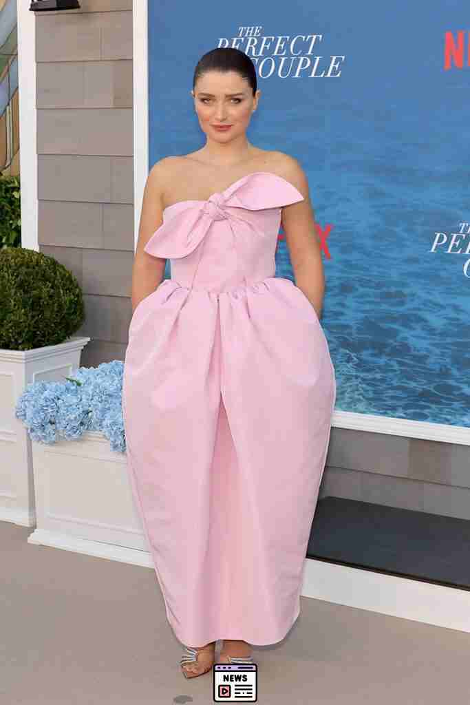 Eve Hewson Shines in Pink Bow Dress at The Perfect Couple Premiere