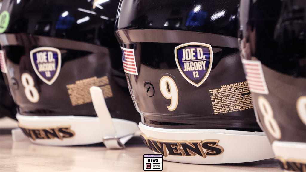 honoring legends baltimore ravens pay tribute to joe dalessandris and jacoby jones with special helmet decals